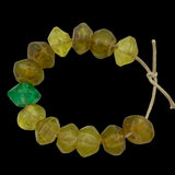 Faceted Bohemian Vaseline Trade Beads - Antique