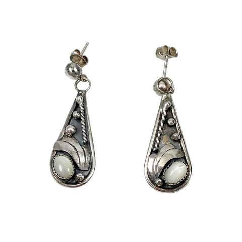 Native American Sterling Mother of Pearl Earrings