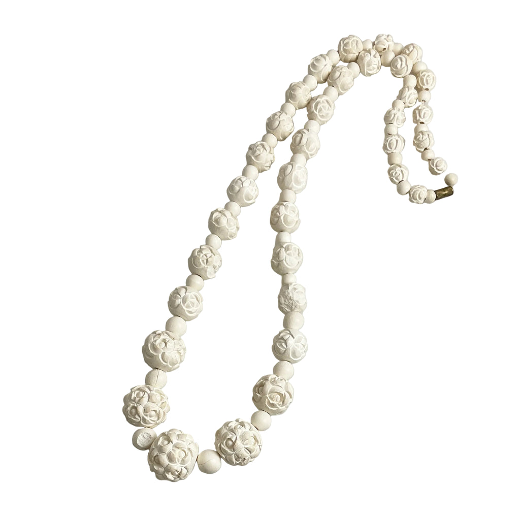 Carved Meerschaum Bead Necklace Rare Vintage