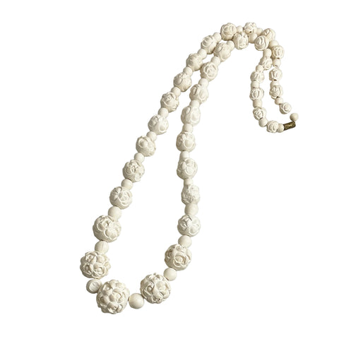 Carved Meerschaum Bead Necklace Rare Vintage