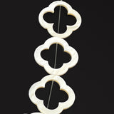 White Mother of Pearl Shell Trefoil Beads