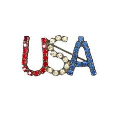Rhinestone USA Brooch Vintage WWII Era
