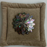 Mexican Sterling Abalone Inlaid Brooch & Pendant Signed CLD Vintage