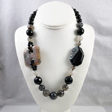 Black Onyx and Agate Beaded Necklace