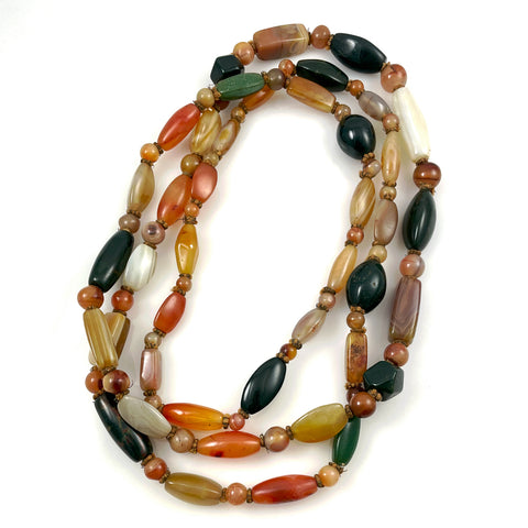Multi-Colored Gemstone Extra Long Necklace Chunky