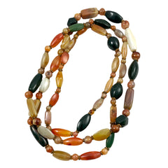 Multi-Colored Gemstone Extra Long Necklace Chunky