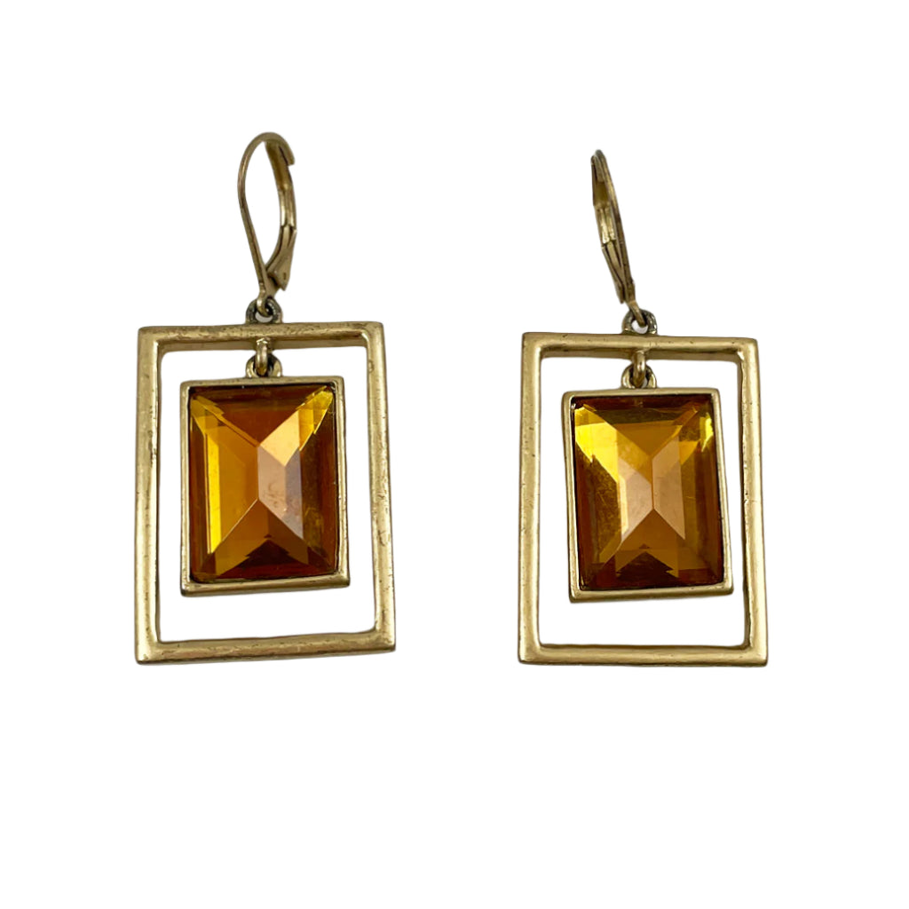 Anne Klein Gold & Topaz Rhinestone Earrings