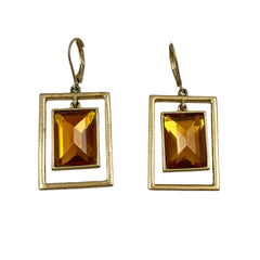 Anne Klein Gold & Topaz Rhinestone Earrings