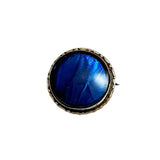 Vintage Blue Morpho Butterfly Wing Pin or Brooch Brazil