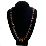 Antique Baltic Amber Chip Necklace Gold Wire Vintage