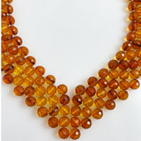 Antique Baltic Faceted Amber Beaded Necklace