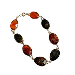 Amber Faceted Bead Bracelet Mixed Colors