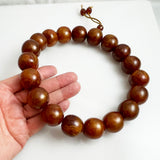 Huge Golden Brown Resin Vintage Beads 24mm