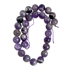 Amethyst Faceted Gemstone Round Beads 14mm