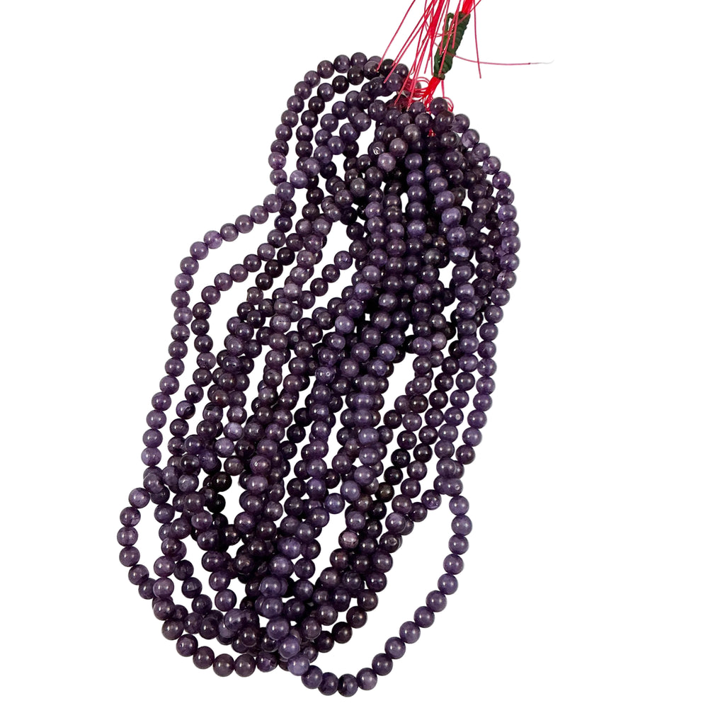 genuine amethyst gemstone beads round 6mm