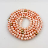 Pink Coral & 14K Gold Necklace 