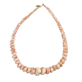 Angel Skin Coral Bead Necklace 14k Gold Vintage