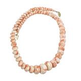 Angel Skin Coral Bead Necklace 14k Gold Vintage