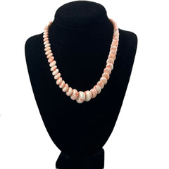 Angel Skin Coral Disk Bead Necklace 14k Gold Vintage