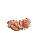 Large Carved Pink Coral Flower Enhancer Twister Clasp Angel Skin