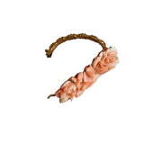 Large Carved Pink Coral Flower Enhancer Twister Clasp Angel Skin