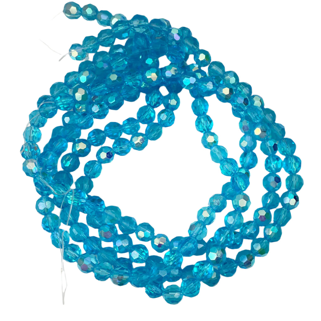 Aqua Blue AB Crystal Beads 8mm Round