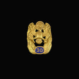 US Military Government 30 Year Service Gold Pin Badge