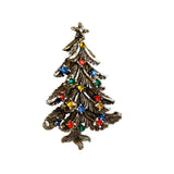 Art Rhinestone Christmas Tree Holiday Pin Vintage