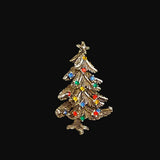 Art Rhinestone Christmas Tree Holiday Pin Vintage