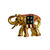 Artifacts Patriotic Rhinestone Elephant Brooch
