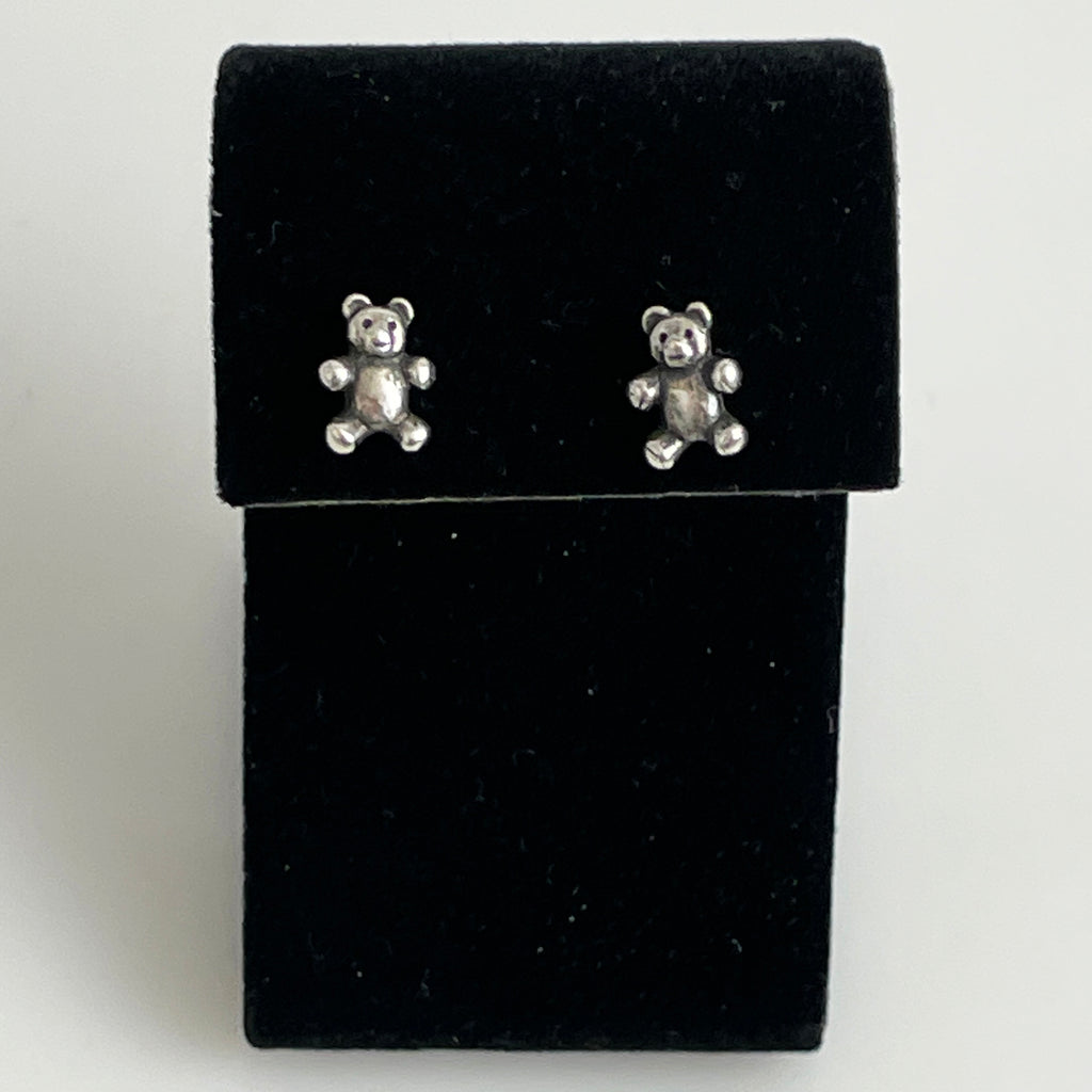 James Avery Sterling Teddy Bear Stud Earrings Retired