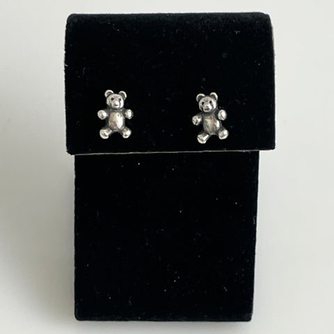 James Avery Sterling Teddy Bear Stud Earrings Retired