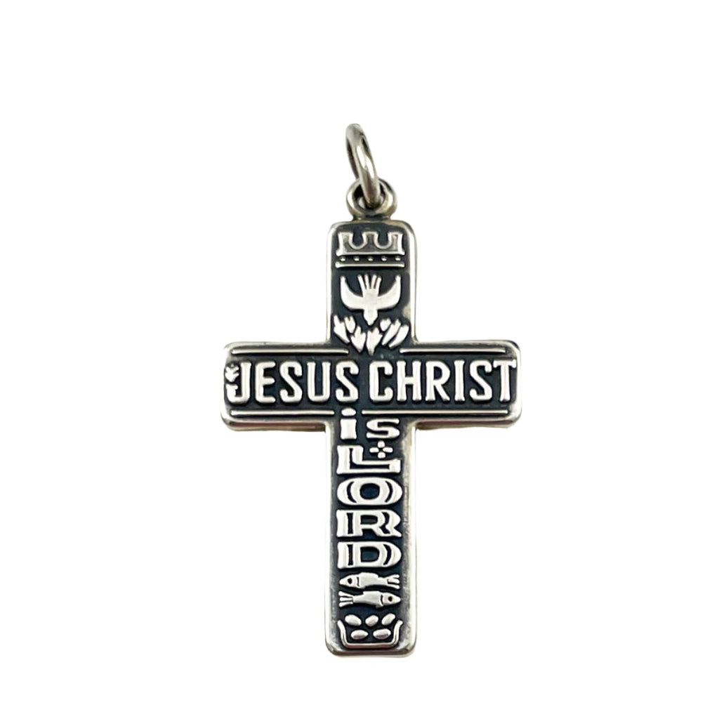 James Avery Jesus Christ Is Lord Sterling Cross Pendant – Estate