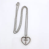 James Avery Cross in Heart Sterling Necklace