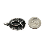 James Avery Textured Ichthus Fish Sterling Pendant 