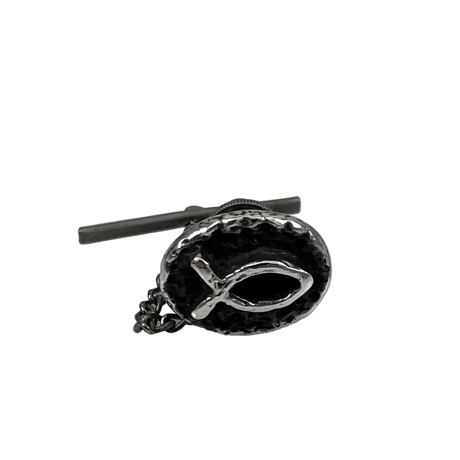 James Avery Textured Ichthus Fish Sterling Tie Pin Retired