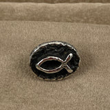 James Avery Textured Ichthus Fish Sterling Tie Pin Retired