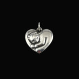 James Avery Sterling Cat in Heart Charm Retired
