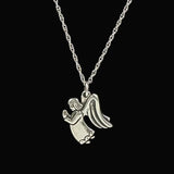 James Avery Sterling Silver Praying Angel Pendant Necklace Retired