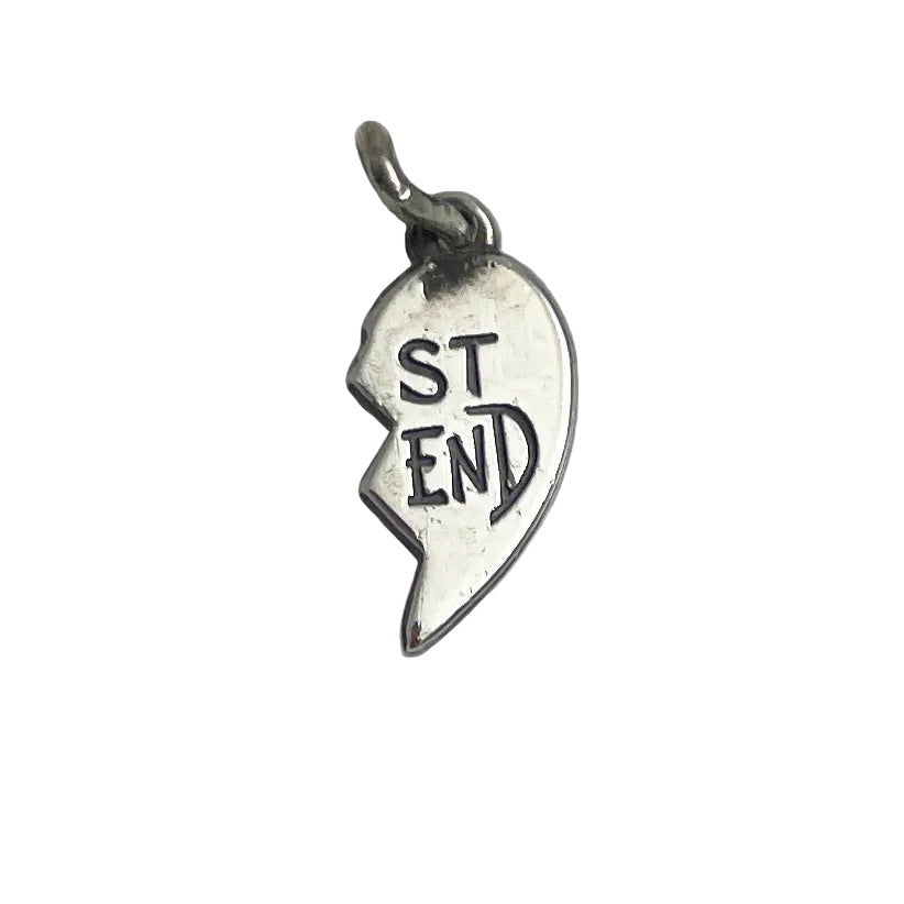 James Avery Sterling Best Friend Heart Charm Right Half