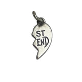 James Avery Sterling Best Friend Heart Charm Right Half