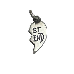 James Avery Sterling Best Friend Heart Charm Right Half