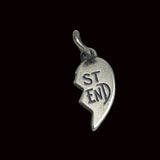 James Avery Sterling Best Friend Heart Charm Right Half