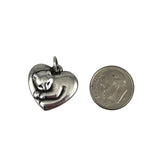 James Avery Sterling Cat in Heart Charm Retired