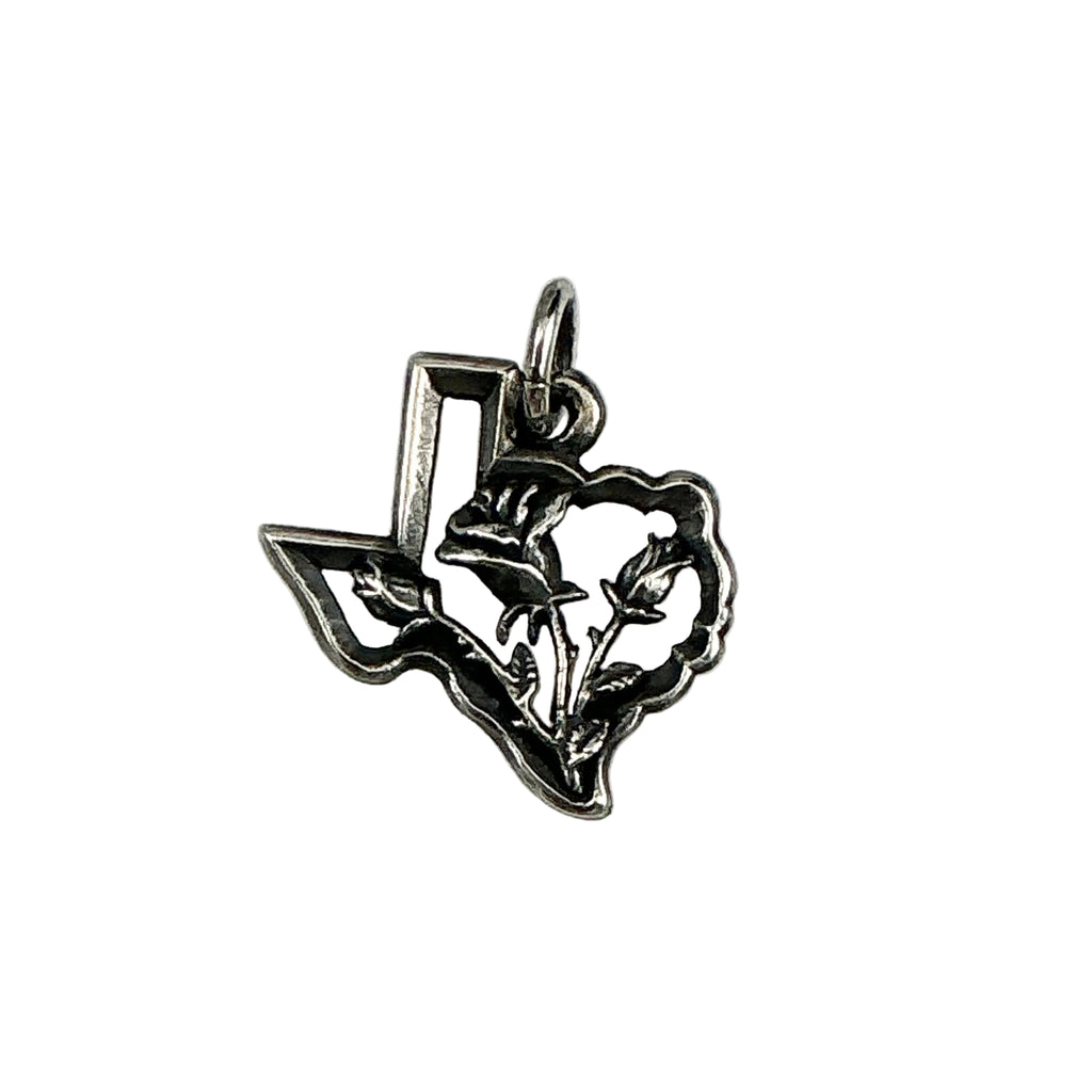 James Avery Sterling Silver Texas State Yellow Rose Charm