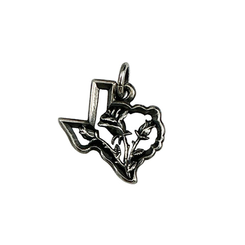 James Avery Sterling Silver Texas State Yellow Rose Charm