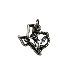 James Avery Sterling Silver Texas State Yellow Rose Charm