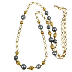 Vintage Gold & Silver Bead Necklace Avon