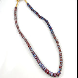 Awale Chevron Trade Beads Necklace Blue Red