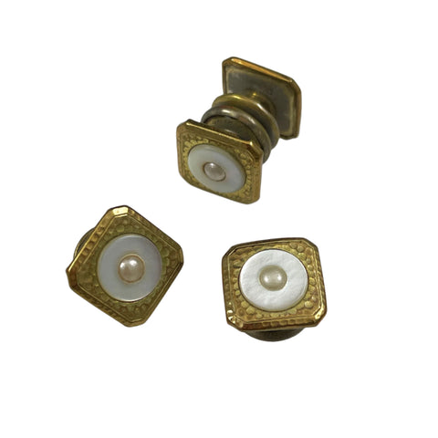 Baer & Wilde Art Deco Mother of Pearl Kum-A-Part Cufflinks